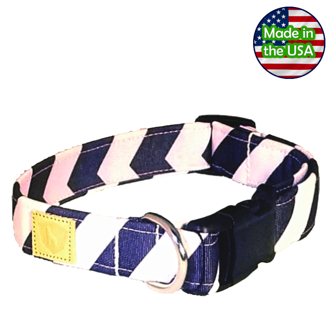Alpha Pack Unleashed Waterproof Dog Collar - Blue Chevron Large