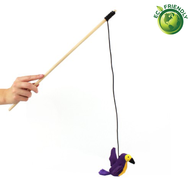 BecoPets Catnip Filled Hummingbird Wand Cat Toy