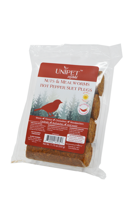 Unipet™ Wild Bird – Nuts & Mealworms Hot Pepper Suet Plugs