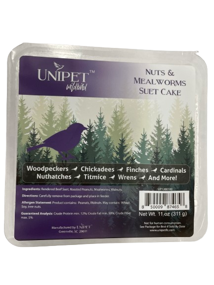 Unipet™ Wild Bird – Nuts & Mealworms Suet Cake