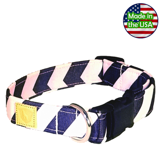 Alpha Pack Unleashed Waterproof Dog Collar - Blue Chevron Large